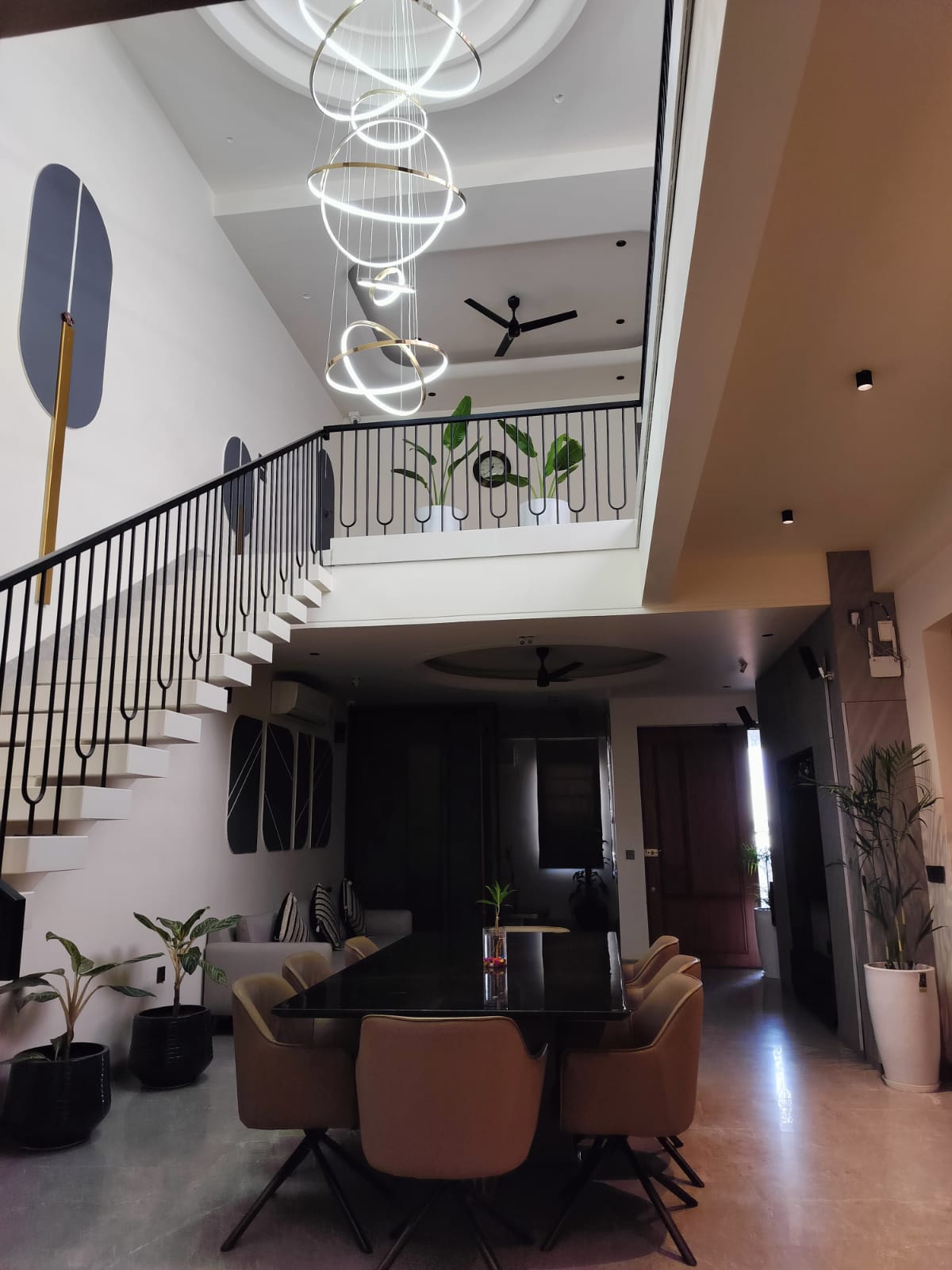 Elegant Double-Height Dining Space